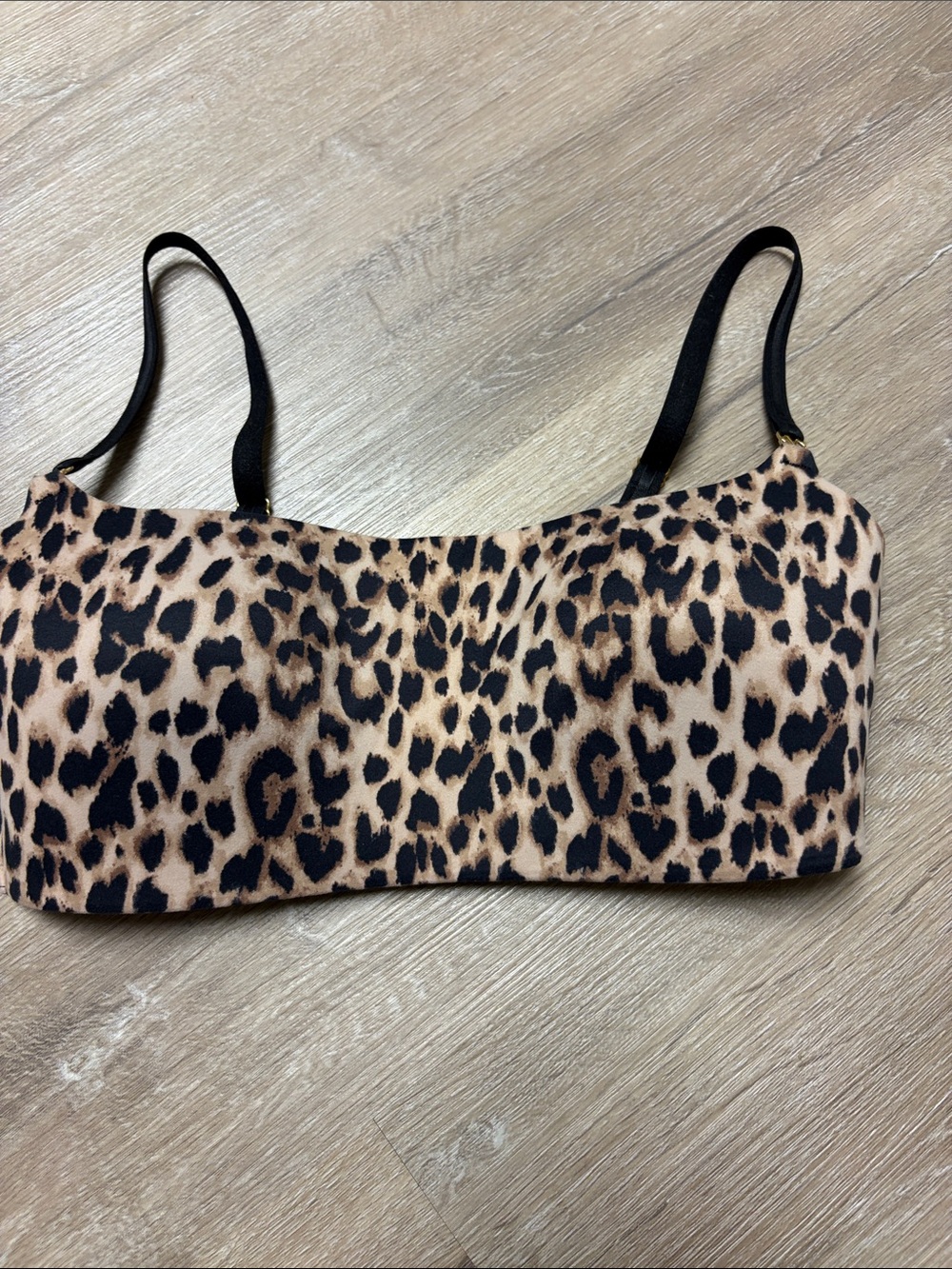 Victoria's Secret Leopard Print Bandeau Bralette in Tan and Black